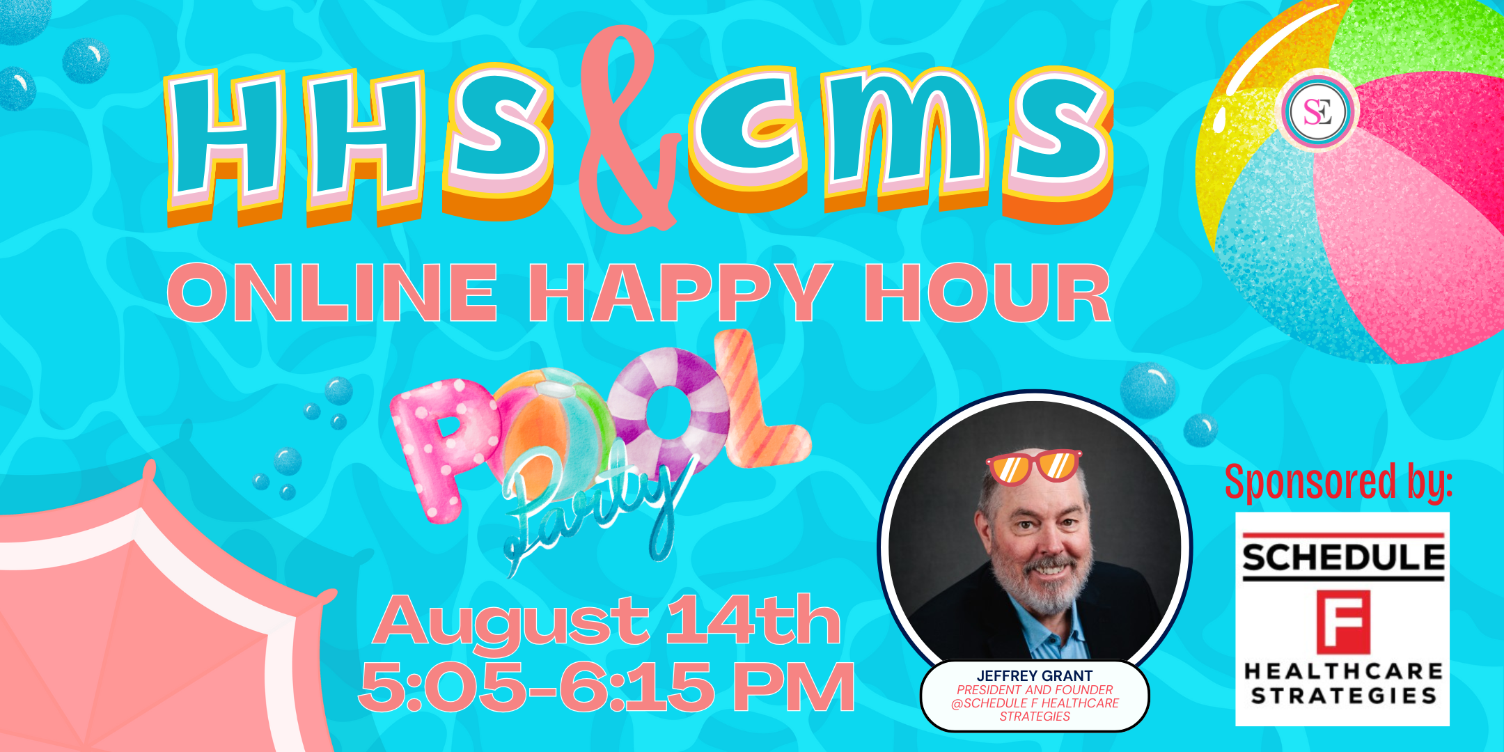 HHS & CMS Online Happy Hour (Cover Image with bees/honeycomb for National Honey Month)