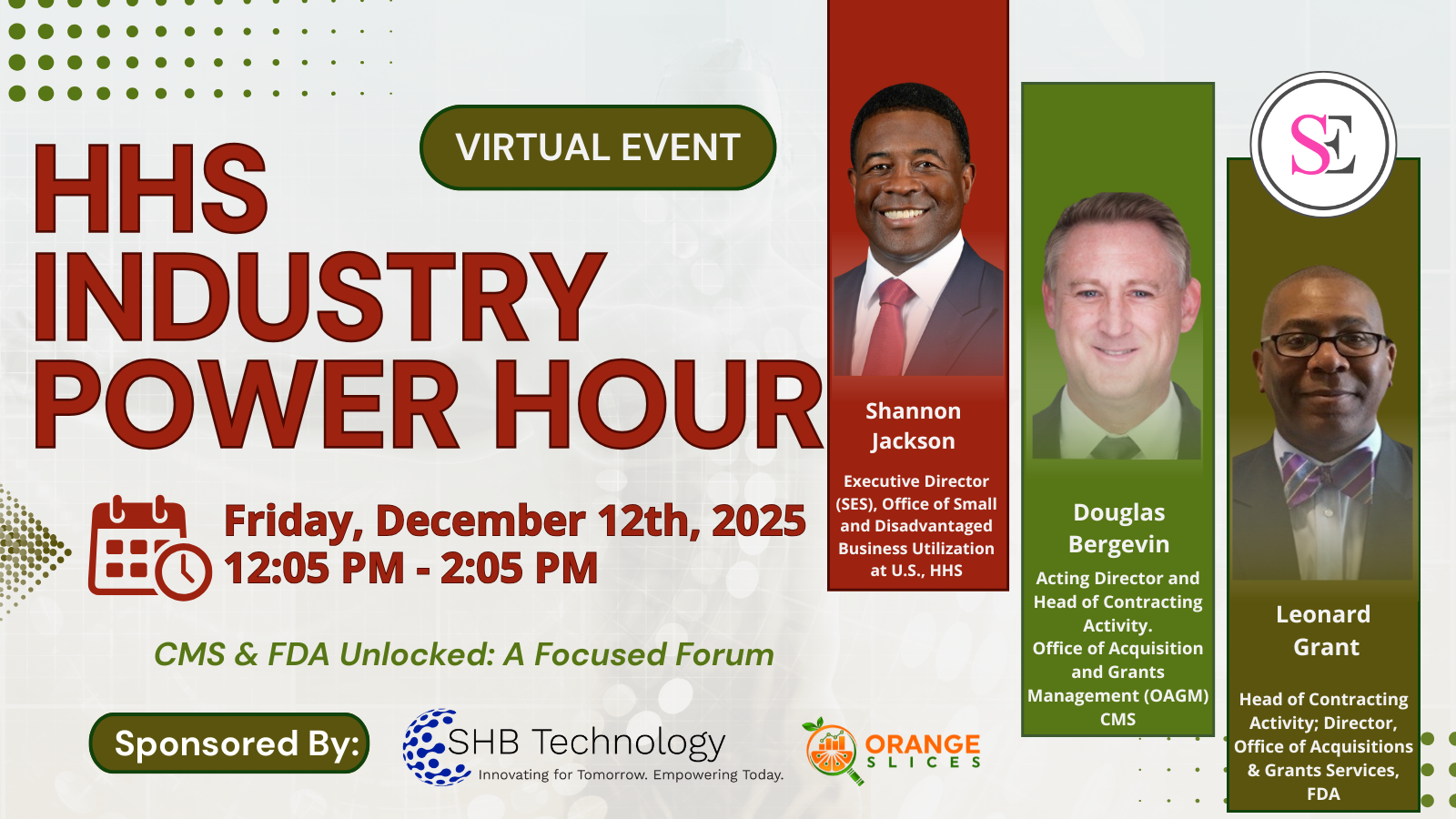 HHS & CMS Online Happy Hour (Cover Image with bees/honeycomb for National Honey Month)