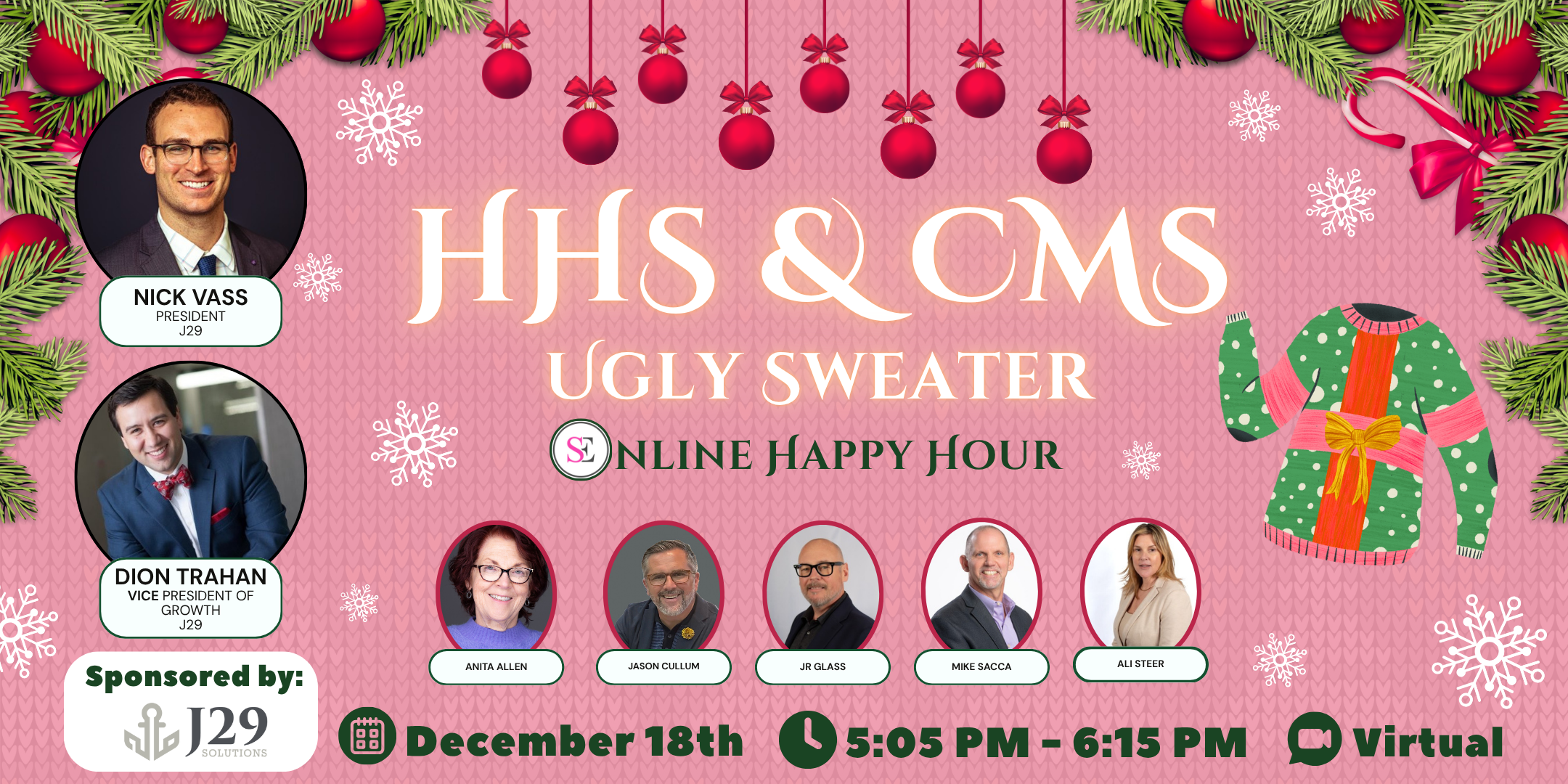 HHS & CMS Online Happy Hour (Cover Image with bees/honeycomb for National Honey Month)