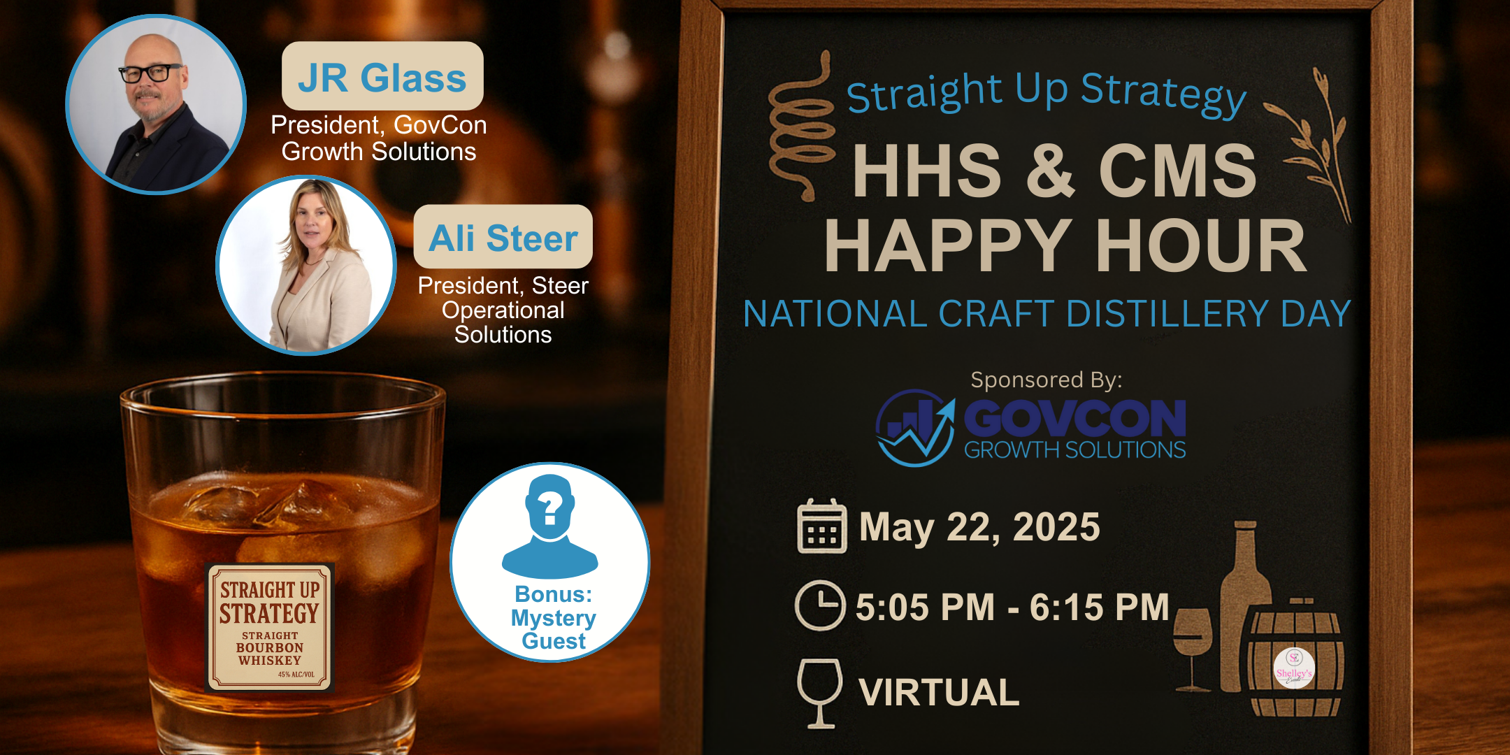 HHS & CMS Online Happy Hour (Cover Image with bees/honeycomb for National Honey Month)